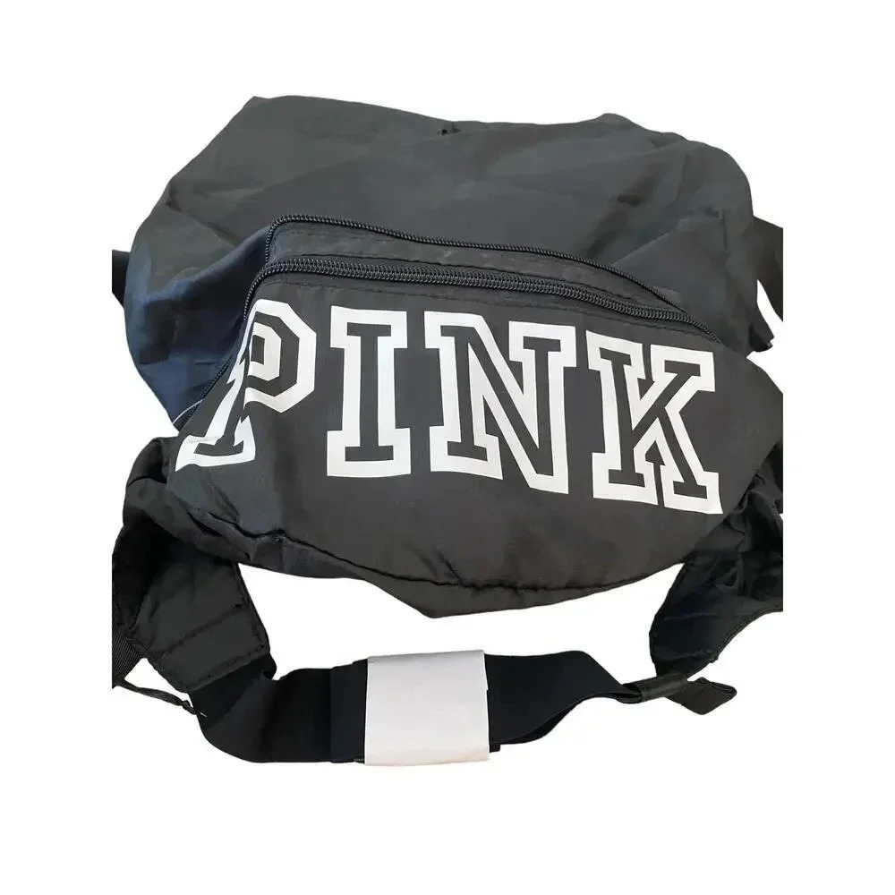 Nwt Victoria's Secret Pink Black Fanny Pack Convertible Backpack Combo